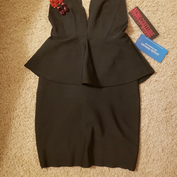 *3/$15 Black bodycon halter dress size L wow wear - Picture 3 of 5